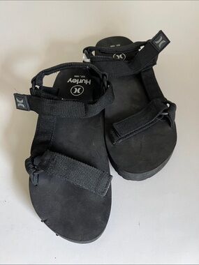 Hurley Black Adjustable Webbing Sandals